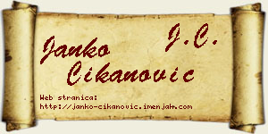 Janko Čikanović vizit kartica